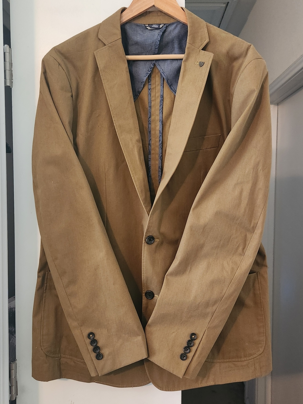 Wallin & Bros Brown Copper Cotton 46L Textil Santanderina Woven In Spain Blazer